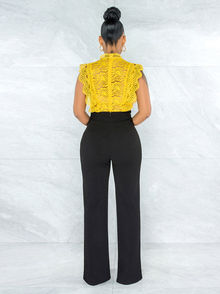 Solid High Waist Pants Royal Blue / S