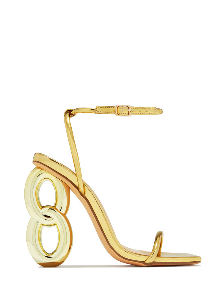 Unique Heel Sandals Gold / 6.5/7