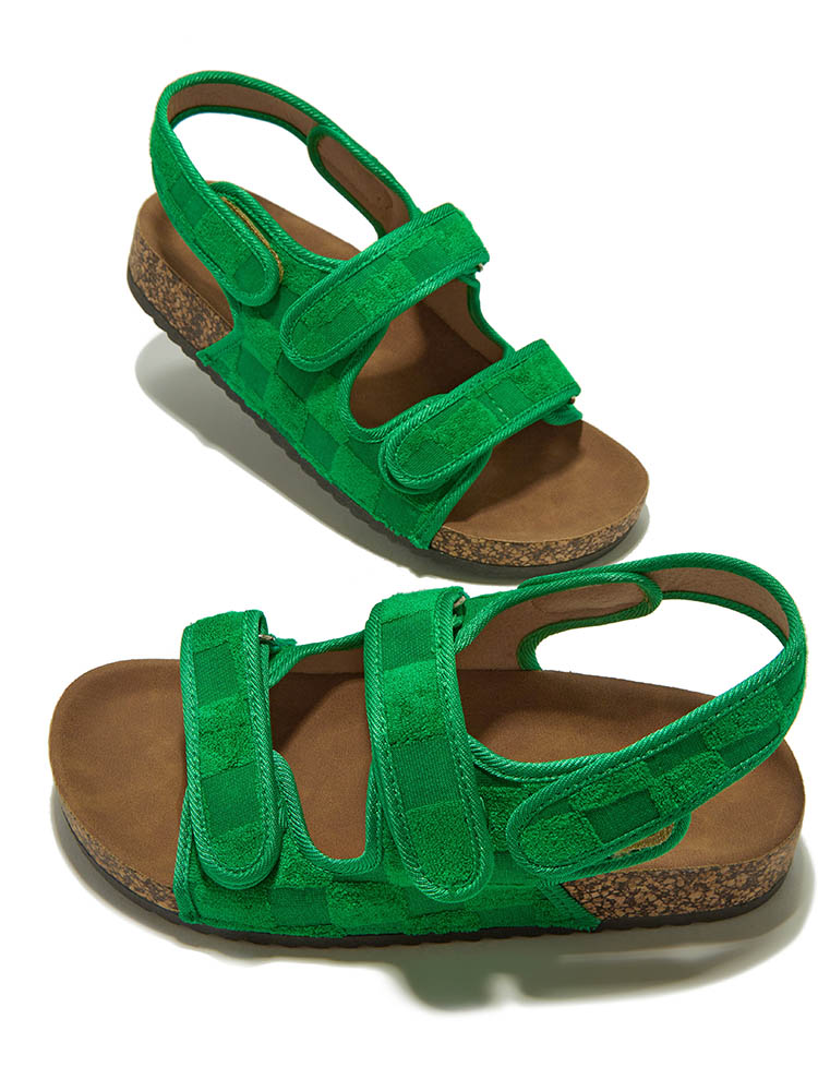 Velcro Flat Sandals Green / 9/9.5