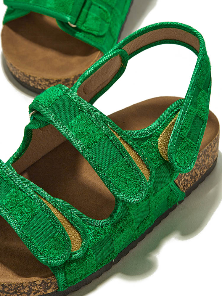 Velcro Flat Sandals Green / 10
