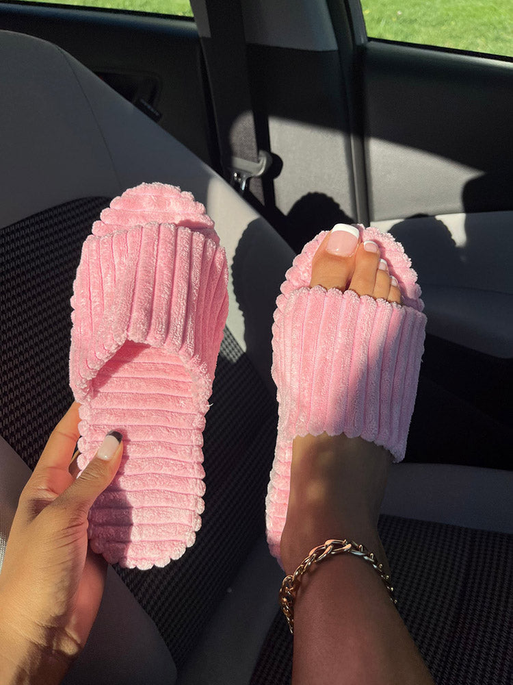 Toweling Platform Slide Pink / 6.5/7