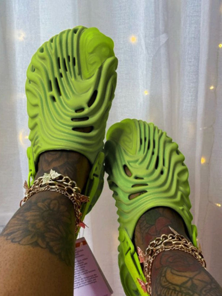 Hollow-Out EVA Sandals Green / M