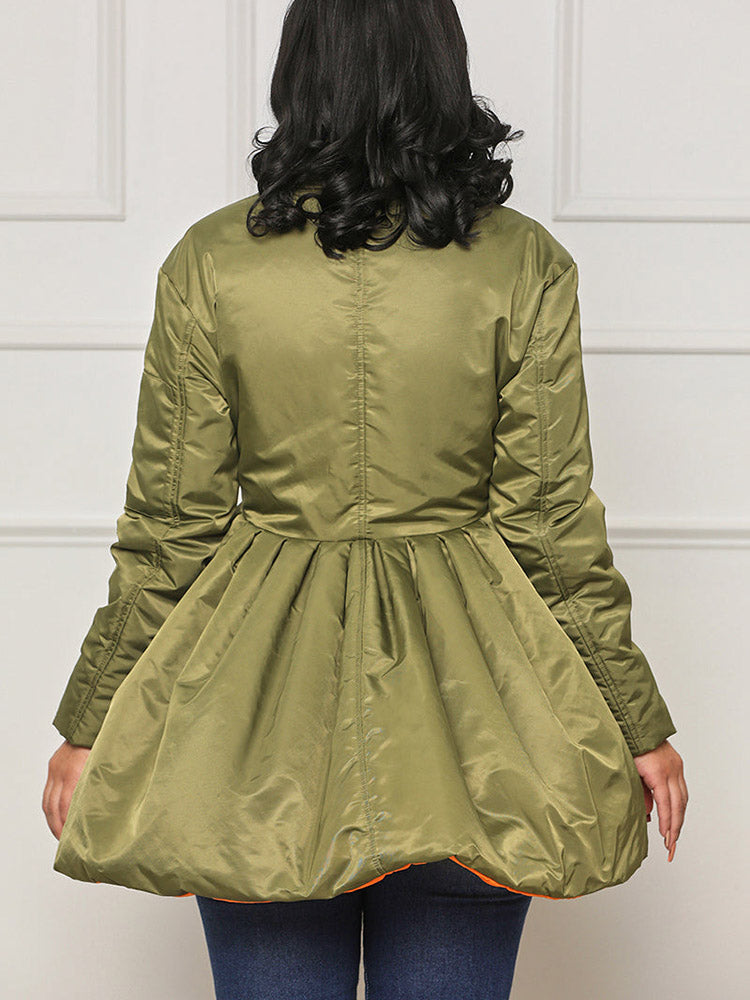 Peplum Puffer Coat Black / L