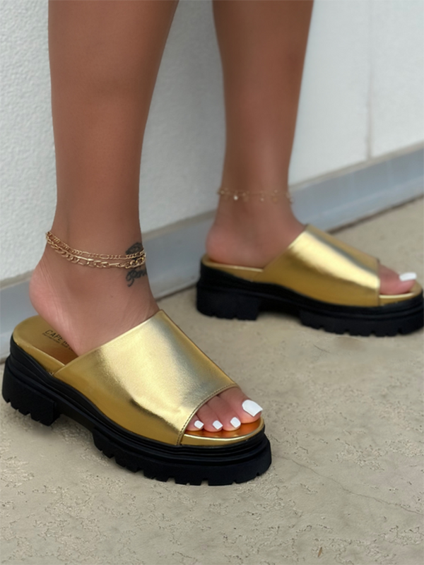 Color Block Chunky Heel Sandals Pink / 10