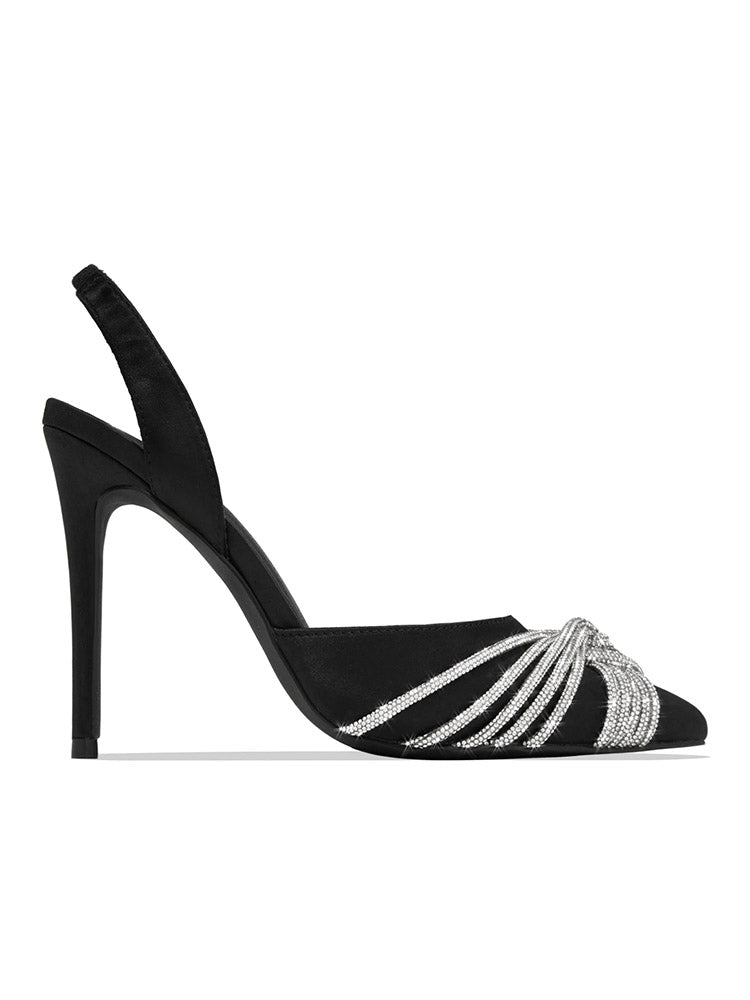 Embellished High Heel Pumps Black / 5/5.5