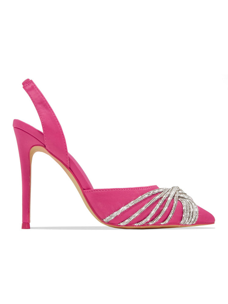 Embellished High Heel Pumps Rose / 9/9.5