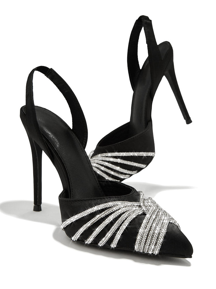 Embellished High Heel Pumps Black / 6