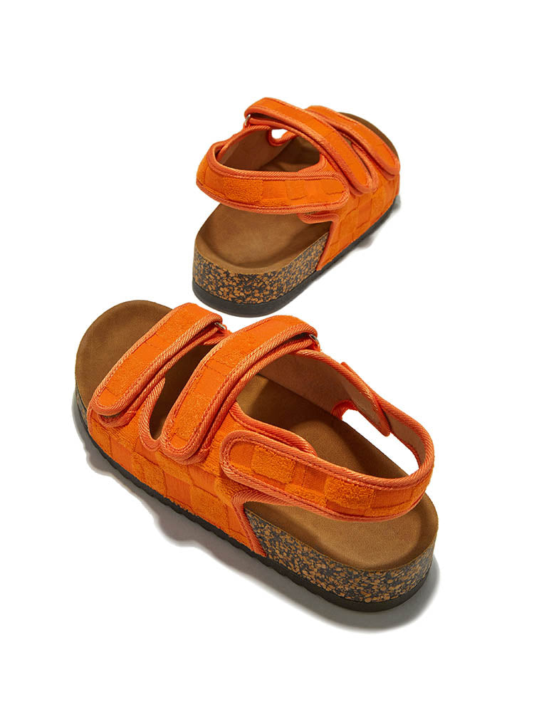 Velcro Flat Sandals Orange / 9/9.5