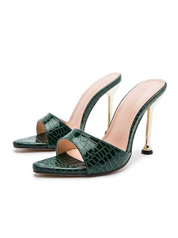 Pointed Toe Slip-On Stiletto Heels Black / 8.5