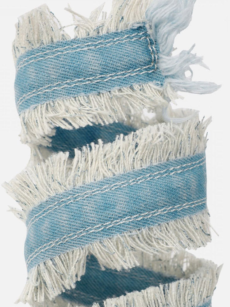 Denim Spiral Strap Sandals Blue / 9/9.5