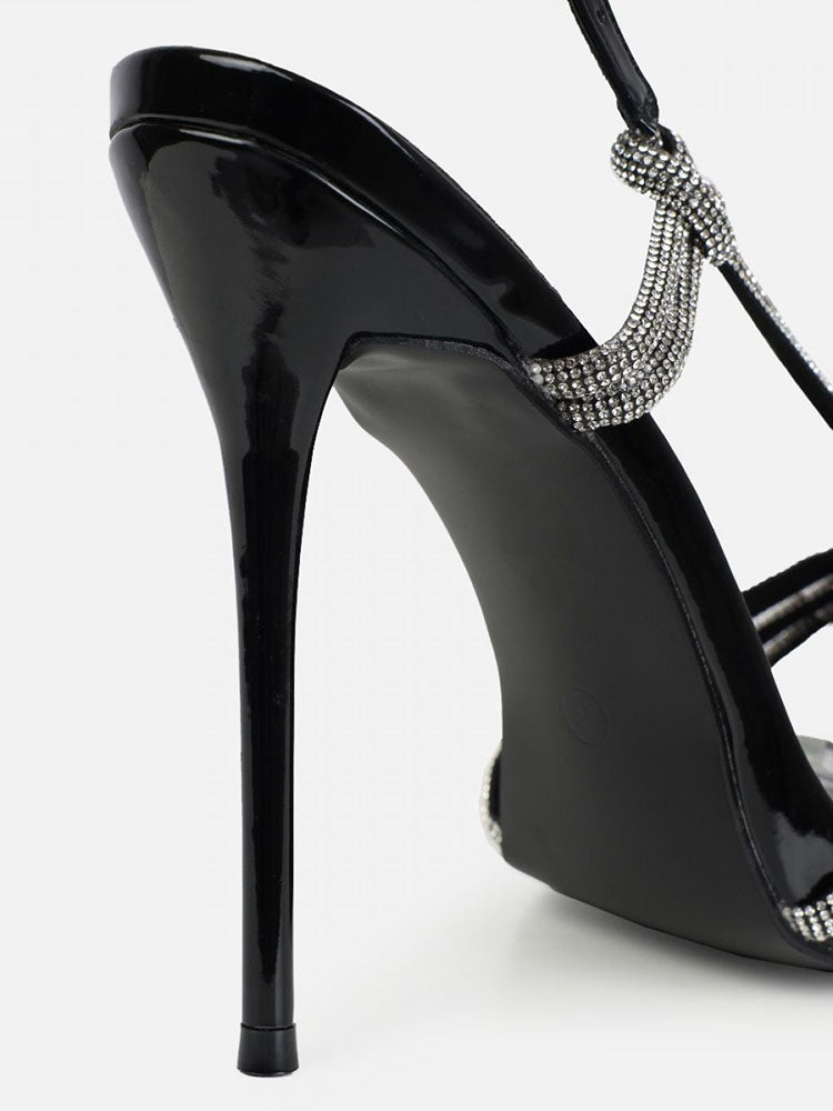 Rhinestone Knot Heels Black / 9/9.5