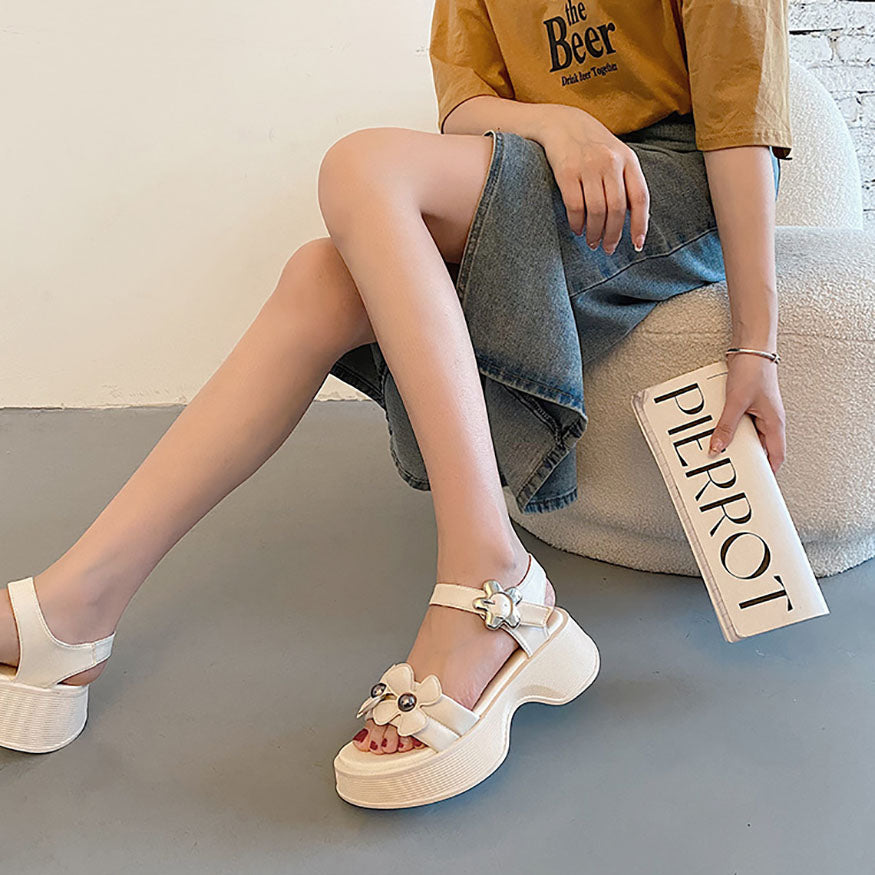 Trendy Flower Sandals Beige / EU:39:US Women's 8-8.5