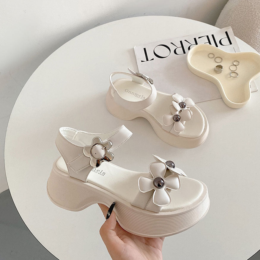 Trendy Flower Sandals Beige / EU:36:US Women's 5-5.5