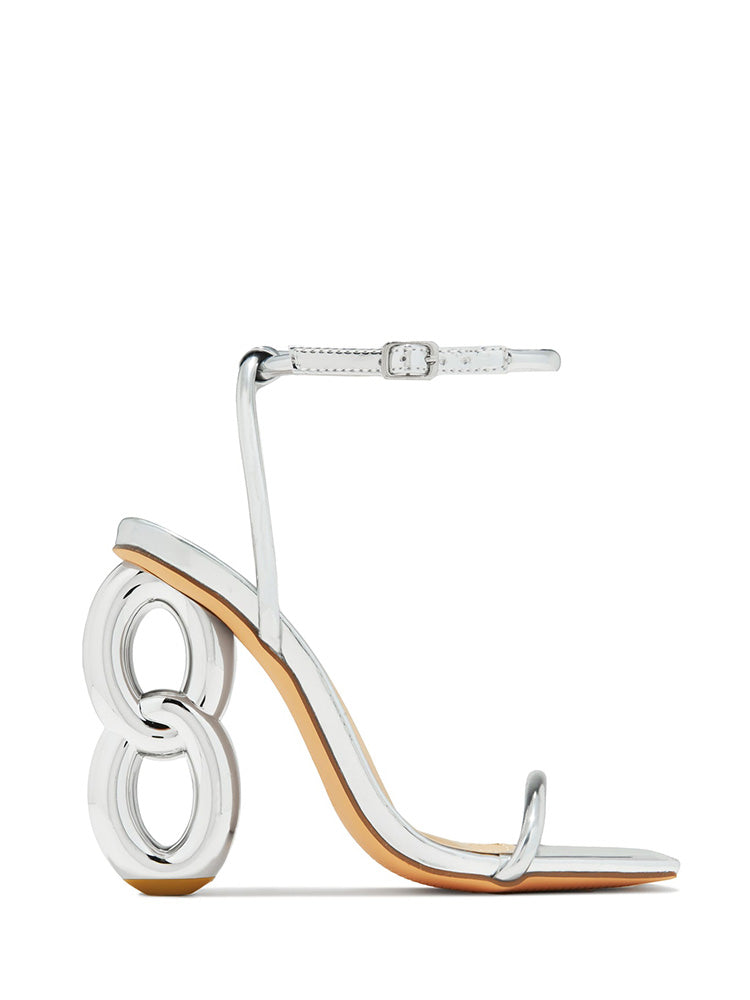 Unique Heel Sandals Gold / 10