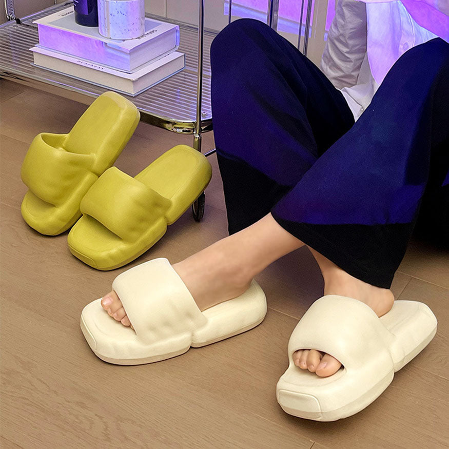 Casual Chunky Sole Slides Fluorescent Green / EU:40-41:US Women's 9-10.5 Men's 6.5-8