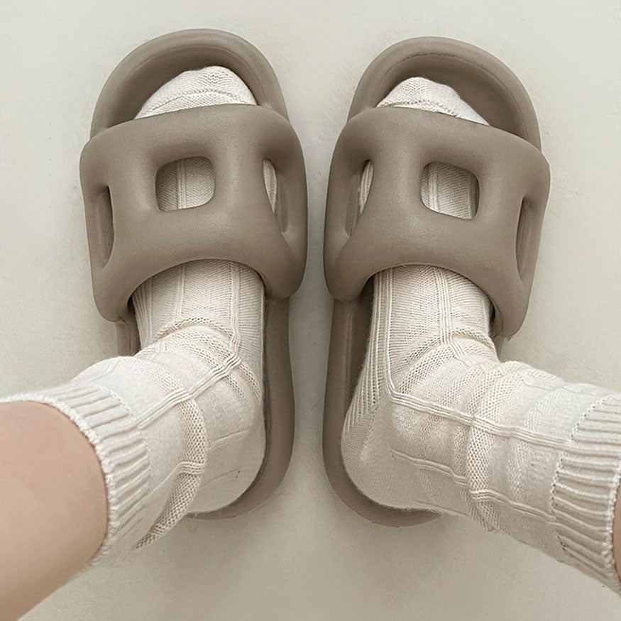 Stylish Hollow Out Dseign Slides Khaki / EU:38-39:US Women's 7-8.5 Men's 4.5-6