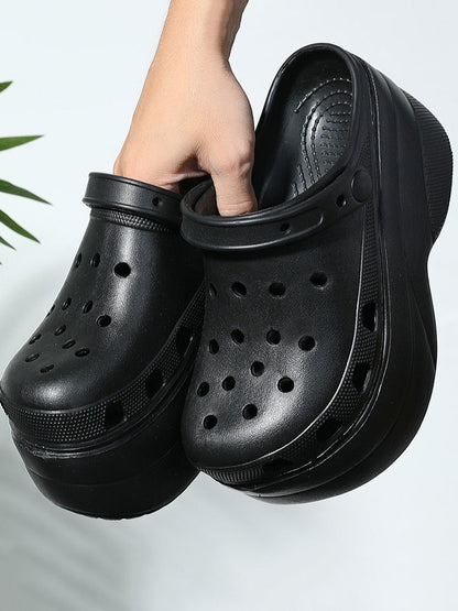 High Platform Solid Sandals Black / 4/4.5
