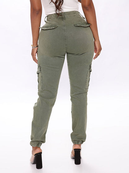 Ripped Camo Cargo Pants Green / L