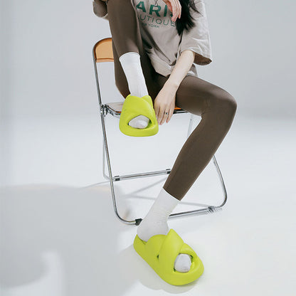 Chunky Platform Cross Slides Pink / EU:35-36:US Women's 4-5.5