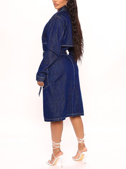 Denim Trench Coat Navy / 2XL