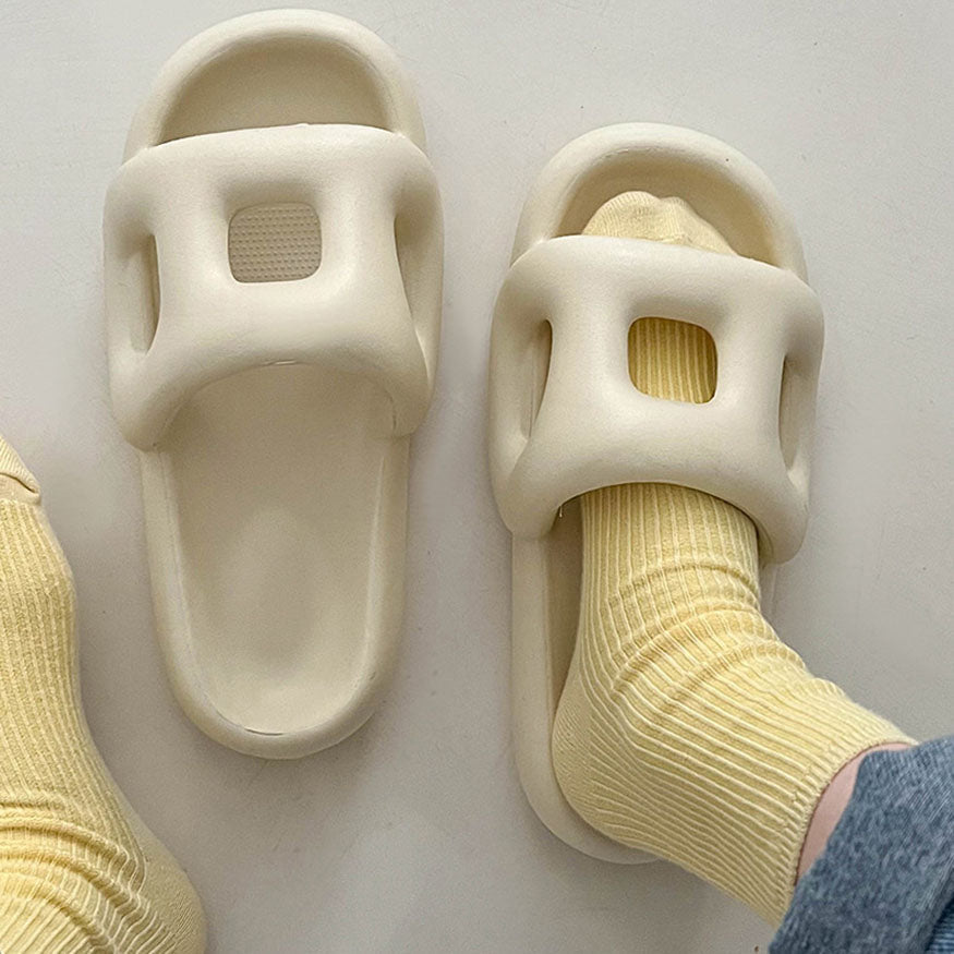 Stylish Hollow Out Dseign Slides Beige / EU:40-41:US Women's 9-10.5 Men's 6.5-8