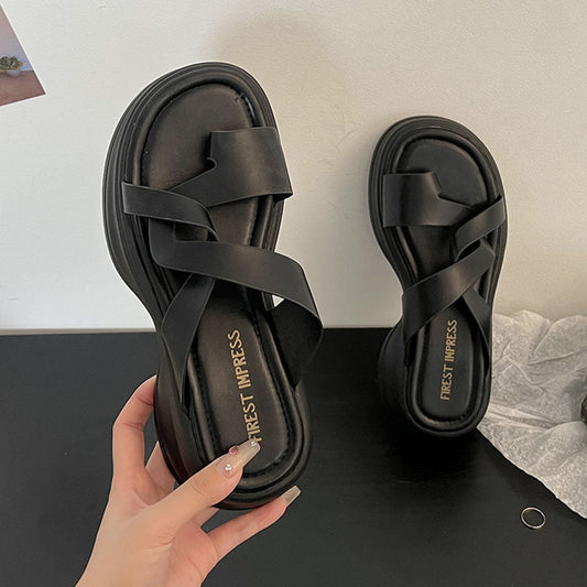 Chic Simple Twist Sandals Black / EU:35:US Women's 4-4.5