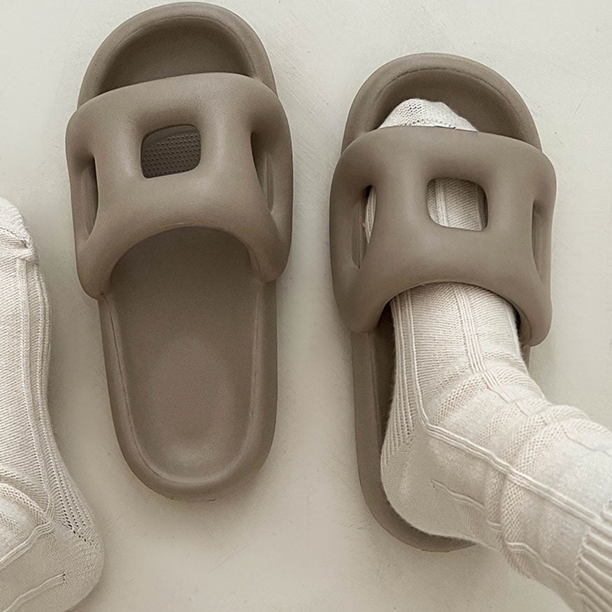 Stylish Hollow Out Dseign Slides Khaki / EU:40-41:US Women's 9-10.5 Men's 6.5-8