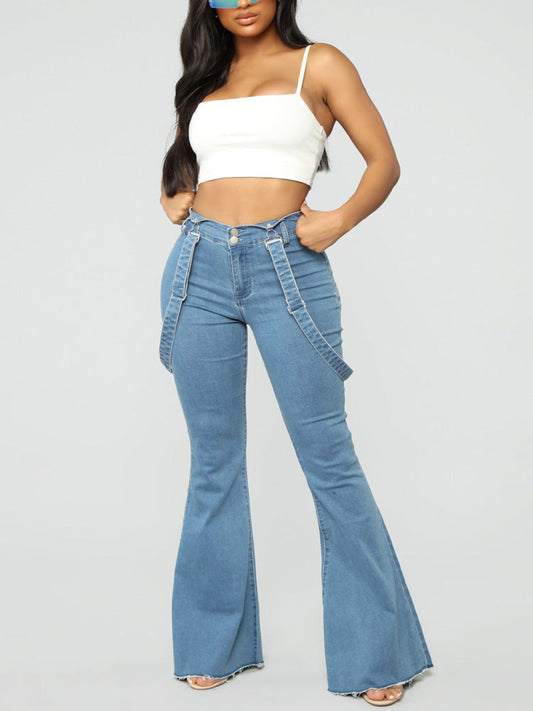 Denim Flared Stripe Jeans Blue / S