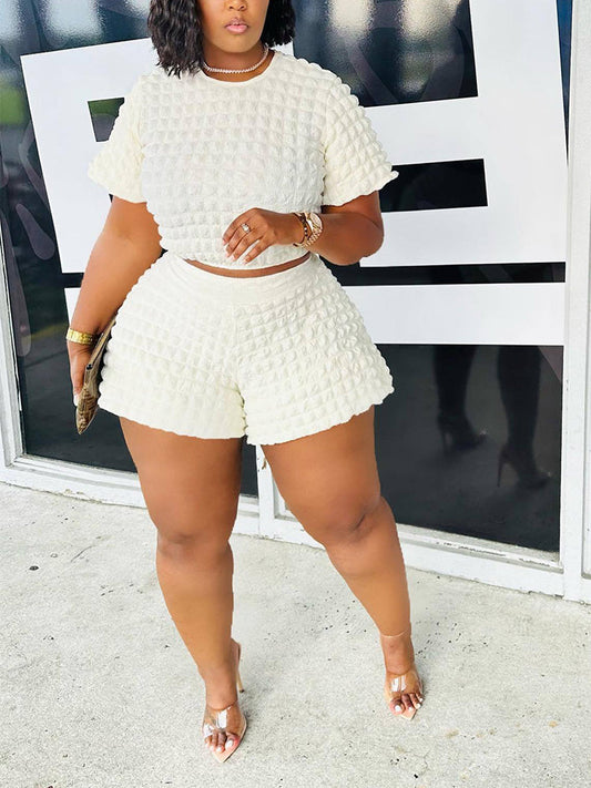 Bubble Shorts Set White / L