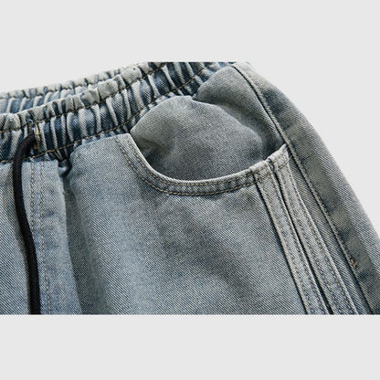 Side Embroidered Washed Jorts Black / 3XL