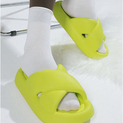 Chunky Platform Cross Slides White / EU:39-40:US Women's 8-9.5 Men's 5.5-7