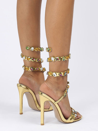 Gems Embellished Heels Black / 6