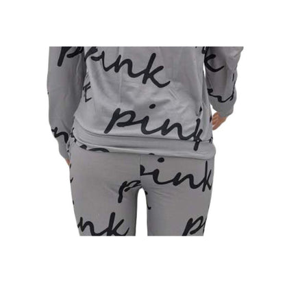 Letter Printed Zipper Set Black / S