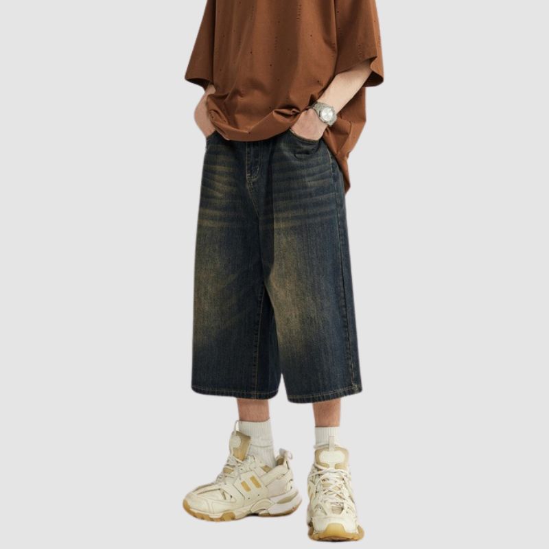 Washed Wide Leg Jorts Blue / XL