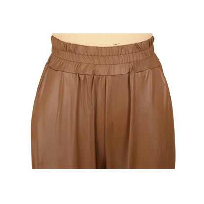 PU Jacket & Pants Set Brown / S