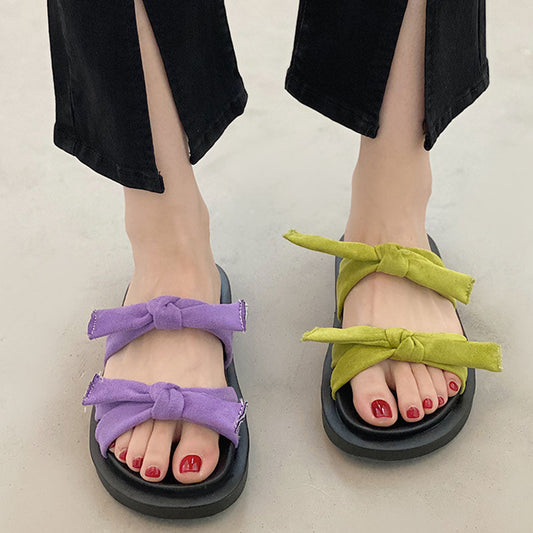 Vintage Double Bow Sandals Purple / EU:35:US Women's 4-4.5