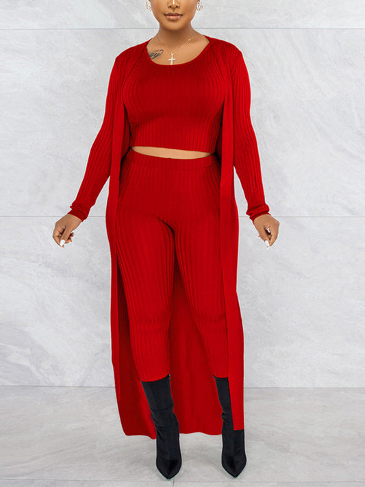 Ribbed 3PC Set Red / S