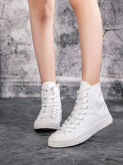 Lace-up Canvas Boots White Star / 8.5
