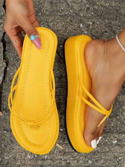 Beach Thick Sole Flip-Flops Yellow / 6