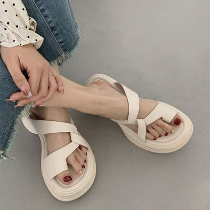 Chic Simple Twist Sandals Beige / EU:39:US Women's 8-8.5 Men's 5.5-6