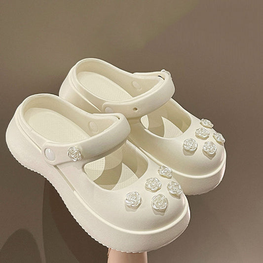 Lolita Rose Decor Mary Jane Shoes White / EU:35-36:US Women's 4-5.5
