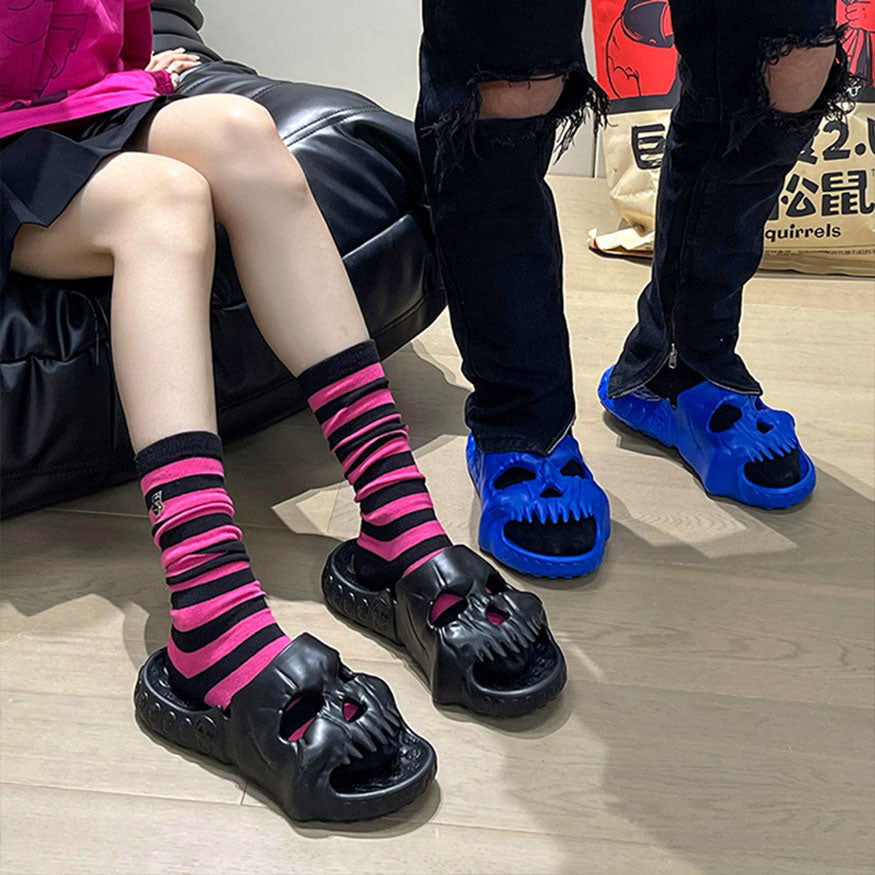 Stylish Skull Shape Design Slides Beige / EU:42-43:US Women's 11-12.5 Men's 8.5-10