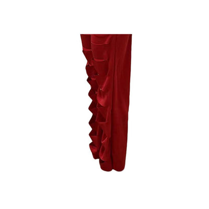 Hollow Out Design Pant Set Brown / S