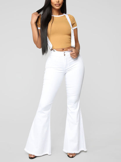 Denim Flared Stripe Jeans White / L