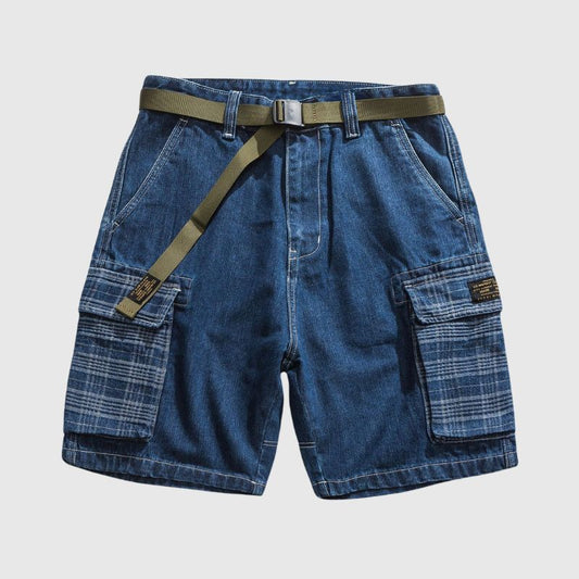 Loose Plaid Pocket Jorts Blue / S