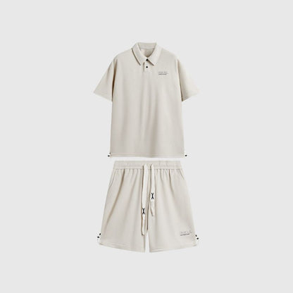 Solid Polo Tee Set Black / S