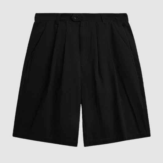 Pleated Design Suit Shorts Black / S