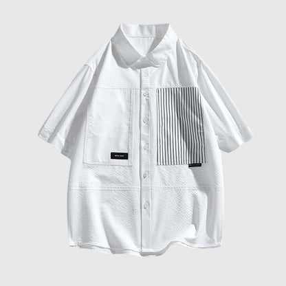 Modern Striped Panel Shirt Black / XL