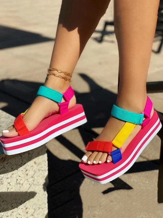 Velcro Color Block Sandals Multicolor / 5/5.5