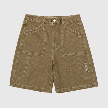 Vintage Distressed Solid Jorts Coffee / M